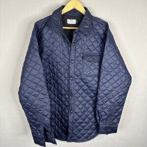 Muttonhead Quilted Nylon Shirt Jacket Blue Snap Front Made In Canada Men’s XL